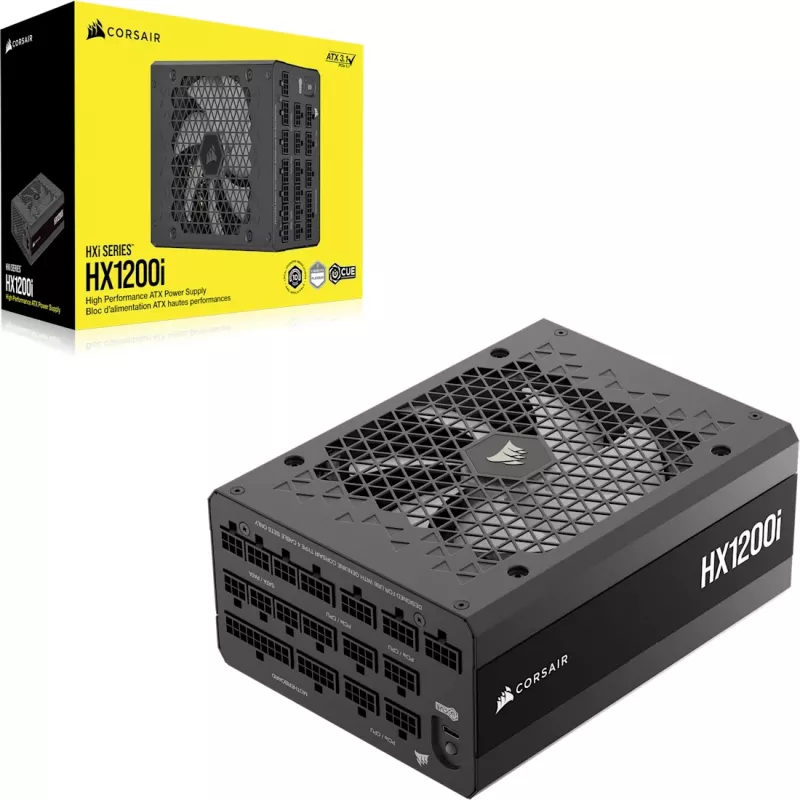 Fonte de alimentação CORSAIR HX1200 1200 W ATX 24-Pin totalmente modular 80 PLUS Platinum preto ventoinha 14 cm