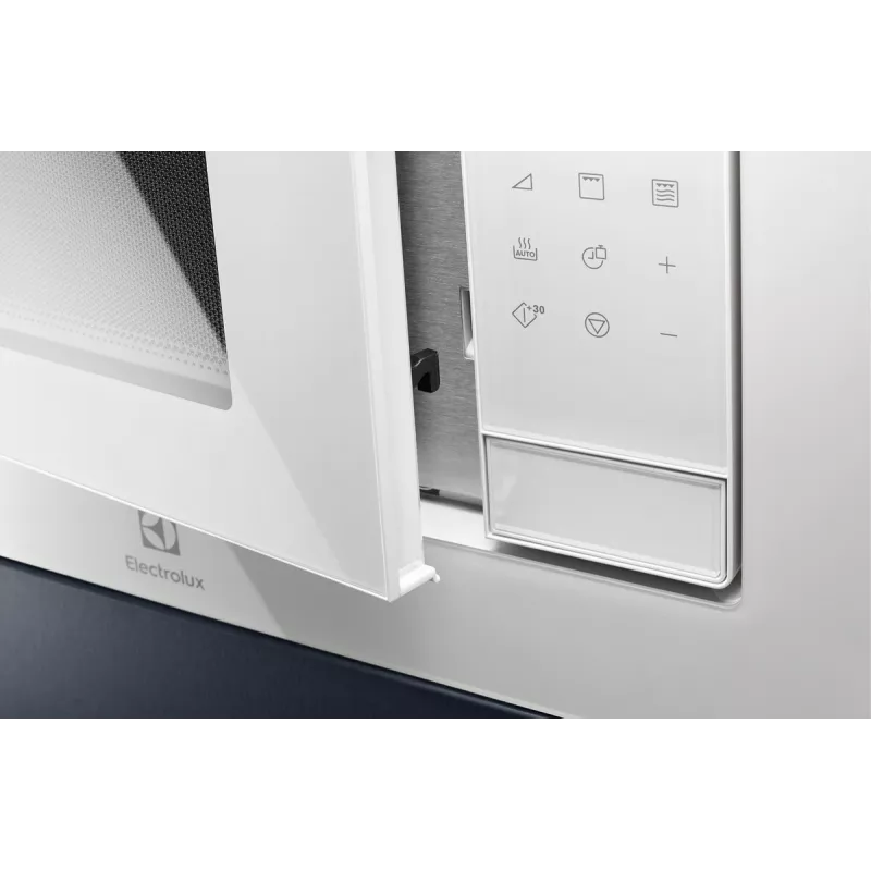 Micro-ondas solo Electrolux LMS2203EMX — 700 W, 20 l, aço inoxidável/preto, encastrar (56×35×38 cm)