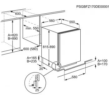 Frigorífico de encastrar Electrolux Serie 600 LXB2AE82S 127 L branco