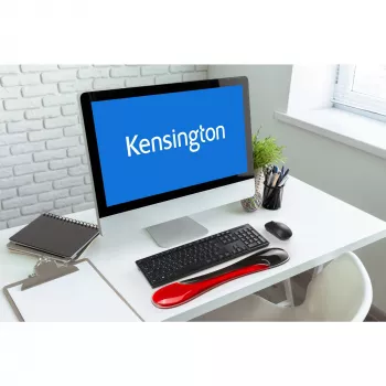 Apoio de pulso para teclado Kensington Slim Duo Gel – vermelho, vermelho, gel, poliuretano termoplástico (TPU), China, MIL-STD-810H Method 504.3 contaminação por líquidos, 490 mm, 95 mm