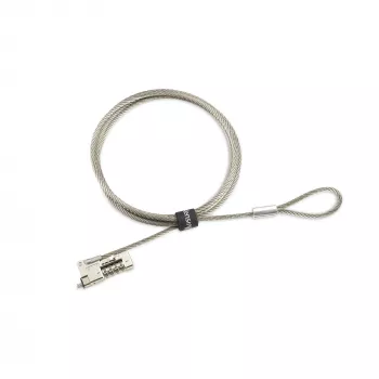 Cadeado de combinação para portátil Kensington Slim NanoSaver 2.0 EQ, 1,8 m, Kensington, fechadura de combinação, aço inoxidável, aço zincado, prateado