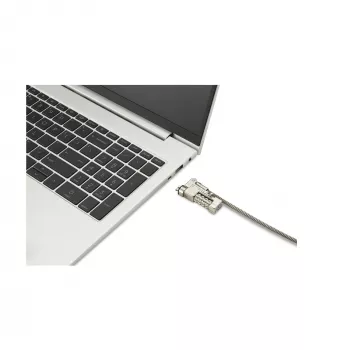 Cadeado de combinação para portátil Kensington Slim NanoSaver 2.0 EQ, 1,8 m, Kensington, fechadura de combinação, aço inoxidável, aço zincado, prateado