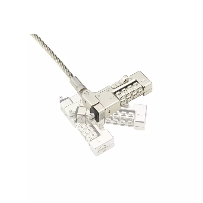 Cadeado de combinação para portátil Kensington Slim NanoSaver 2.0 EQ, 1,8 m, Kensington, fechadura de combinação, aço inoxidável, aço zincado, prateado