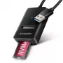 Caixa para SSD AXAGON ADM2-AM USB-A 10 Gbit/s para uma unidade M.2 NVMe/SATA, USB 3.2 Gen 2, cabo de 10 cm, preto