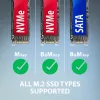 Caixa para SSD AXAGON ADM2-AM USB-A 10 Gbit/s para uma unidade M.2 NVMe/SATA, USB 3.2 Gen 2, cabo de 10 cm, preto