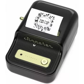 Impressora de etiquetas NIIMBOT B21S preta — impressora de rolo Bluetooth compacta, 50 mm de largura de impressão, 60 mm/s, Li-Ion 1200 mAh