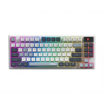 Teclado gaming mecânico tenkeyless MSI FORGE GK600 TKL Wireless USB + Bluetooth QWERTY UK English RGB azul/branco