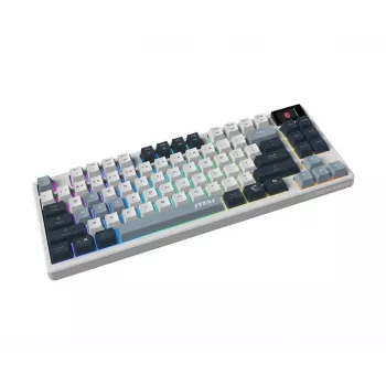Teclado gaming mecânico tenkeyless MSI FORGE GK600 TKL Wireless USB + Bluetooth QWERTY UK English RGB azul/branco