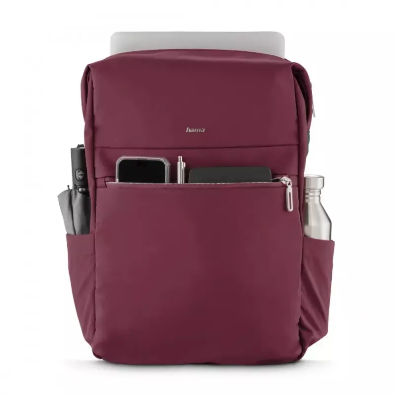 Mochila para portátil HAMA 227060 para portáteis de 16,2 polegadas, vermelha, compartimento acolchoado para portátil
