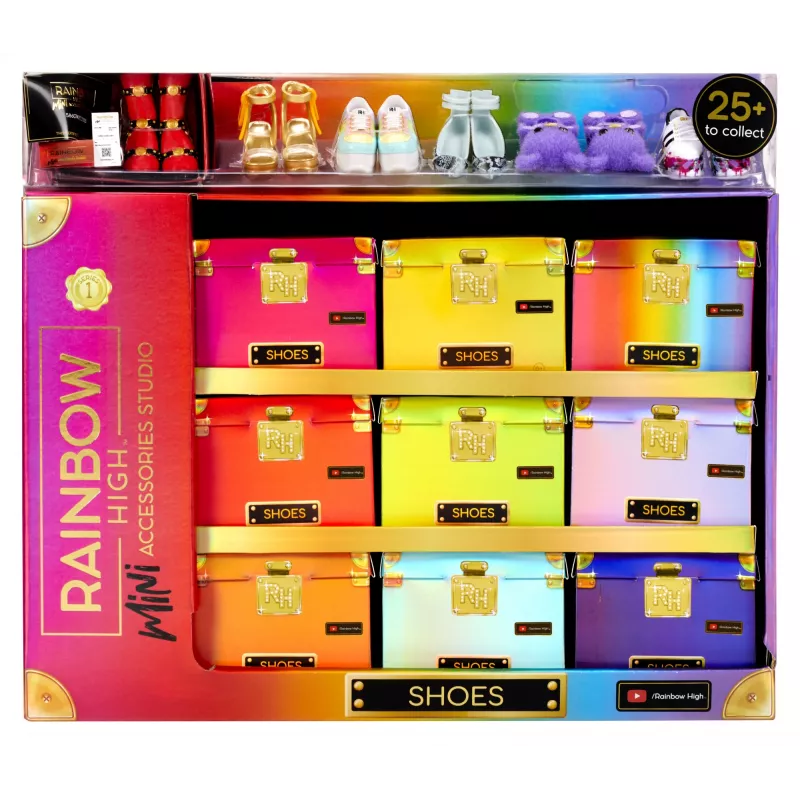 Rainbow High Accessories Studio Series 1, sortido S em PDQ sapatos para bonecas