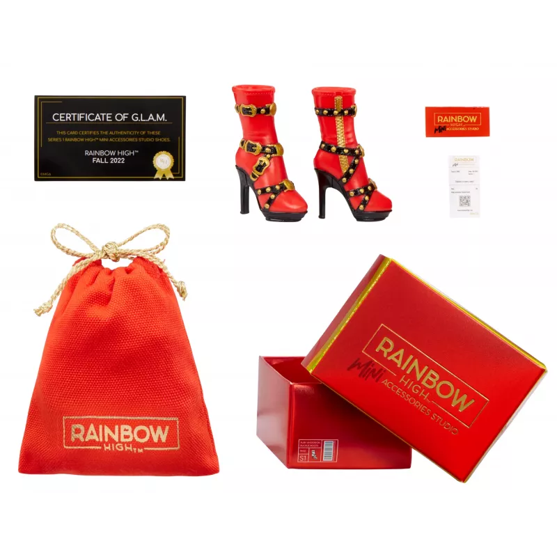 Rainbow High Accessories Studio Series 1, sortido S em PDQ sapatos para bonecas