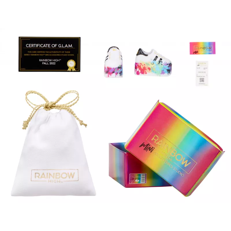 Rainbow High Accessories Studio Series 1, sortido S em PDQ sapatos para bonecas