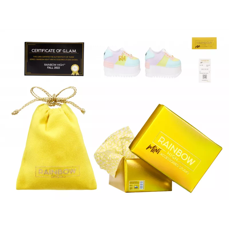 Rainbow High Accessories Studio Series 1, sortido S em PDQ sapatos para bonecas