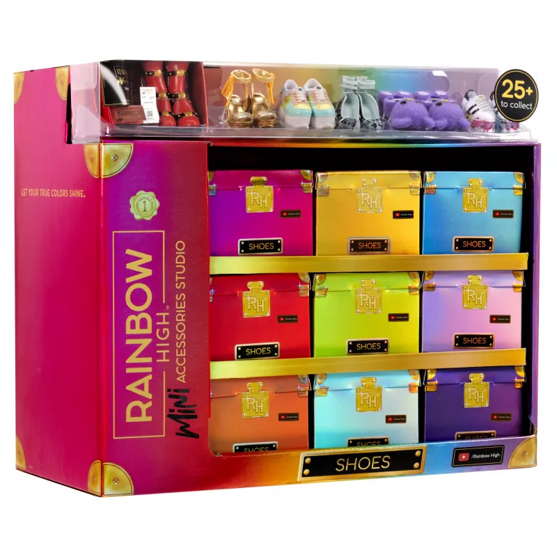 Rainbow High Accessories Studio Series 1, sortido S em PDQ sapatos para bonecas