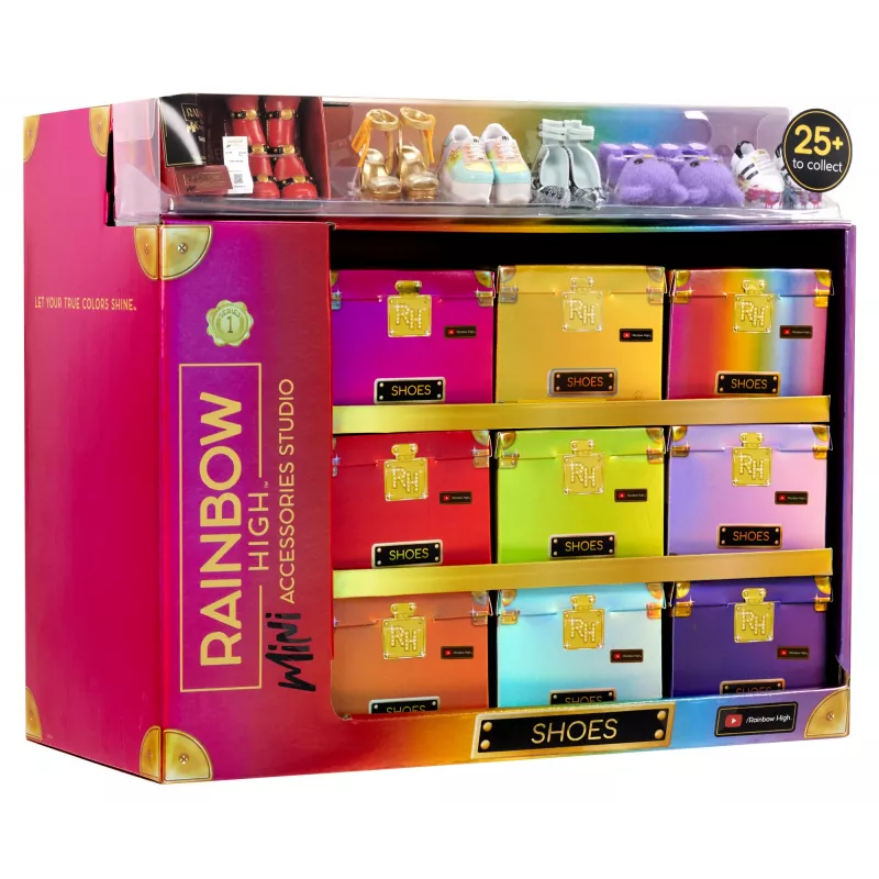 Rainbow High Accessories Studio Series 1, sortido S em PDQ sapatos para bonecas