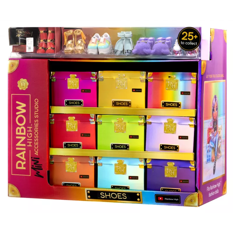 Rainbow High Accessories Studio Series 1, sortido S em PDQ sapatos para bonecas