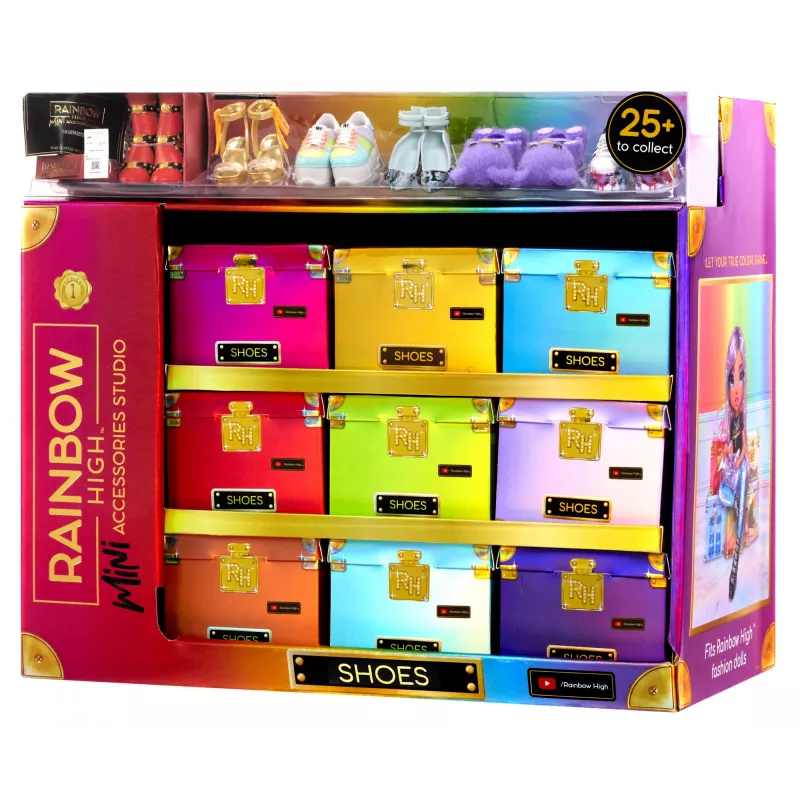 Rainbow High Accessories Studio Series 1, sortido S em PDQ sapatos para bonecas