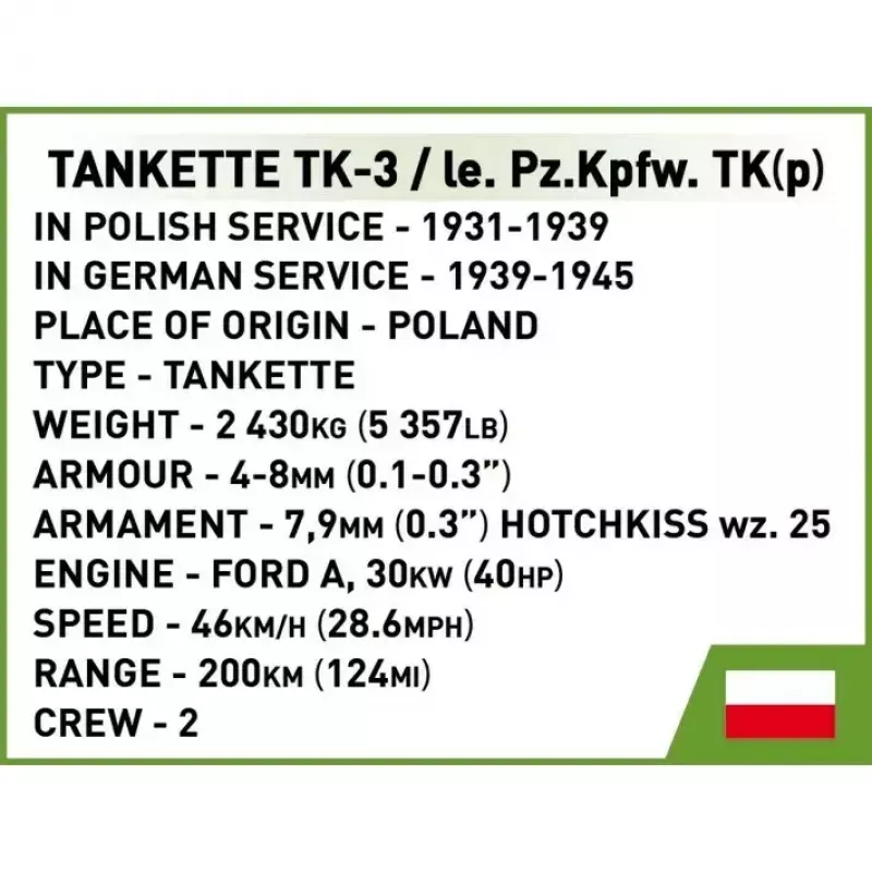 Blocos de construção Cobi Tankette TK-3 conjunto de construção – 323 peças