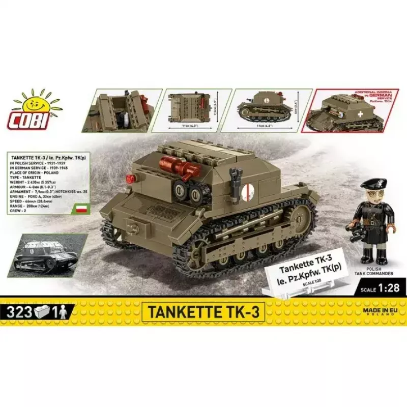 Blocos de construção Cobi Tankette TK-3 conjunto de construção – 323 peças