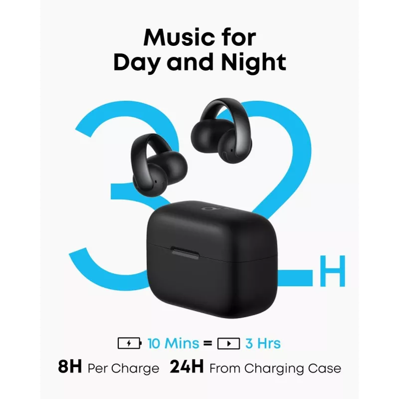 Auscultadores Anker Soundcore Aeroclip preto