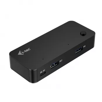 Hub KVM universal i-tec 2x USB-C 2x USB-A 3.0 5000 Mbit/s preto