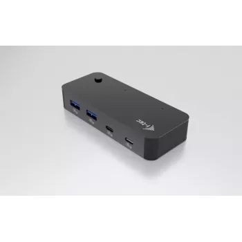 Hub KVM universal i-tec 2x USB-C 2x USB-A 3.0 5000 Mbit/s preto