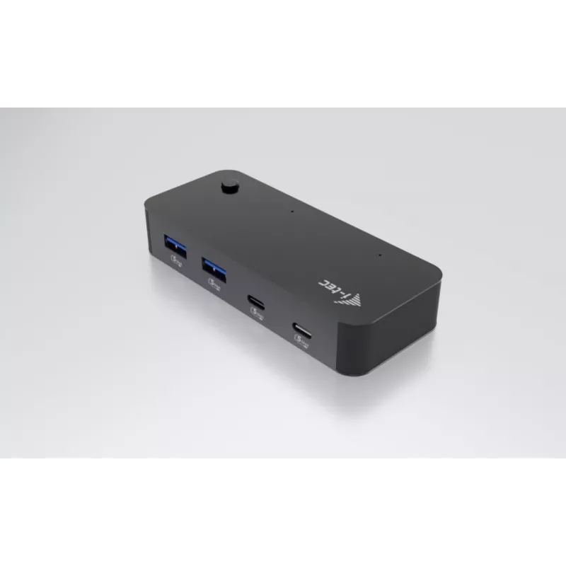 Hub KVM universal i-tec 2x USB-C 2x USB-A 3.0 5000 Mbit/s preto