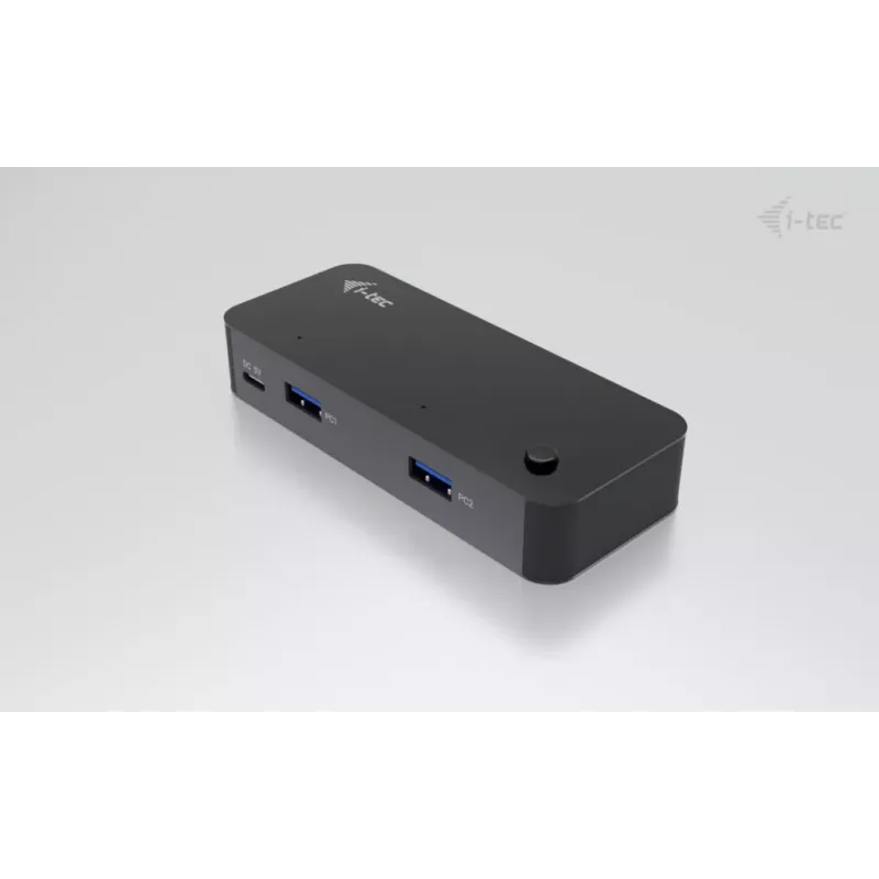 Hub KVM universal i-tec 2x USB-C 2x USB-A 3.0 5000 Mbit/s preto