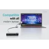 Hub KVM universal i-tec 2x USB-C 2x USB-A 3.0 5000 Mbit/s preto