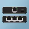 Splitter Ethernet QOLTEC 52294 1x3 RJ45 com entrada de alimentação USB-C