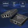 Splitter Ethernet QOLTEC 52294 1x3 RJ45 com entrada de alimentação USB-C