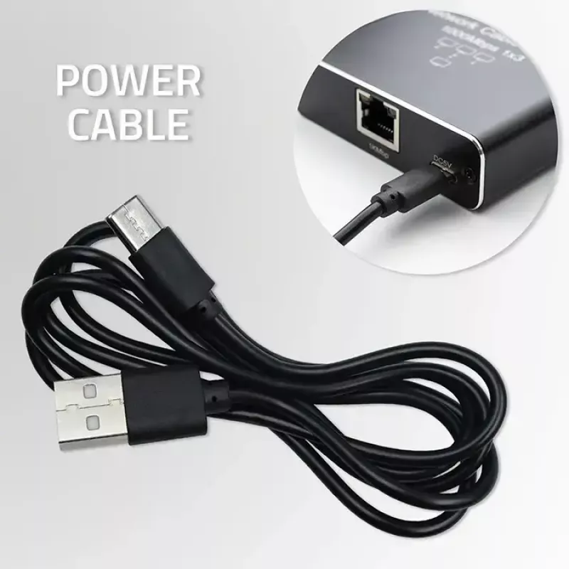 Splitter Ethernet QOLTEC 52294 1x3 RJ45 com entrada de alimentação USB-C