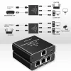 Splitter Ethernet QOLTEC 52294 1x3 RJ45 com entrada de alimentação USB-C