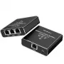 Splitter Ethernet QOLTEC 52294 1x3 RJ45 com entrada de alimentação USB-C