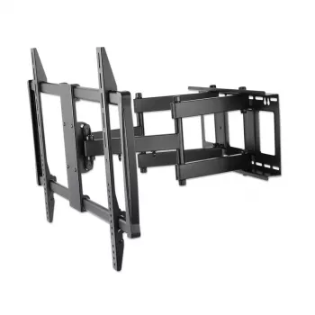 Suporte de parede Manhattan para TV e monitores (Full Motion), para ecrãs de 37 polegadas a 100 polegadas, compatibilidade VESA: todas entre 200x200 mm e 900x600 mm – verifique as dimensões dos quatro orifícios de fixação na parte traseira do ecrã para garantir que encaixam, máx. 80 kg, preto, suporte, garantia vitalícia