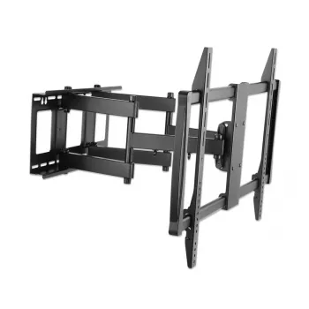 Suporte de parede Manhattan para TV e monitores (Full Motion), para ecrãs de 37 polegadas a 100 polegadas, compatibilidade VESA: todas entre 200x200 mm e 900x600 mm – verifique as dimensões dos quatro orifícios de fixação na parte traseira do ecrã para garantir que encaixam, máx. 80 kg, preto, suporte, garantia vitalícia