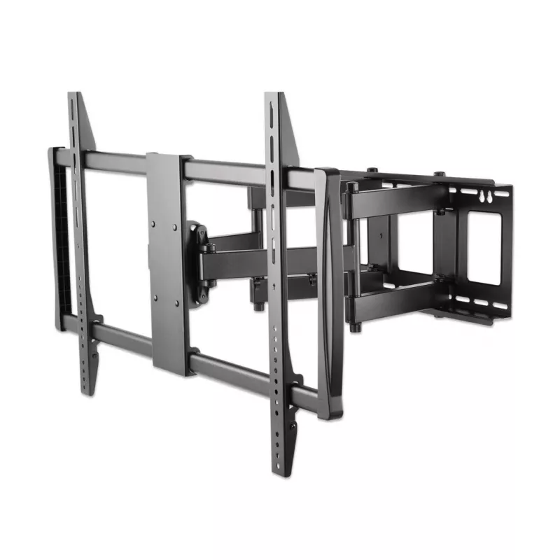 Suporte de parede Manhattan para TV e monitores (Full Motion), para ecrãs de 37 polegadas a 100 polegadas, compatibilidade VESA: todas entre 200x200 mm e 900x600 mm – verifique as dimensões dos quatro orifícios de fixação na parte traseira do ecrã para garantir que encaixam, máx. 80 kg, preto, suporte, garantia vitalícia