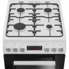 Fogão a gás e elétrico de livre instalação BEKO FSE52323DWD, placa de 4 queimadores, 60 cm, forno de 55 L, classe de eficiência energética A