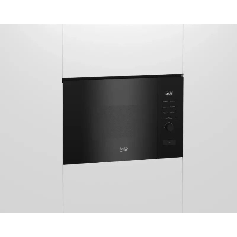 Beko BMGB20212B micro-ondas de encastrar com grelhador, 20 l, 800 W, grelhador de 1000 W, prato rotativo de 31,5 cm, controlo eletrónico, preto