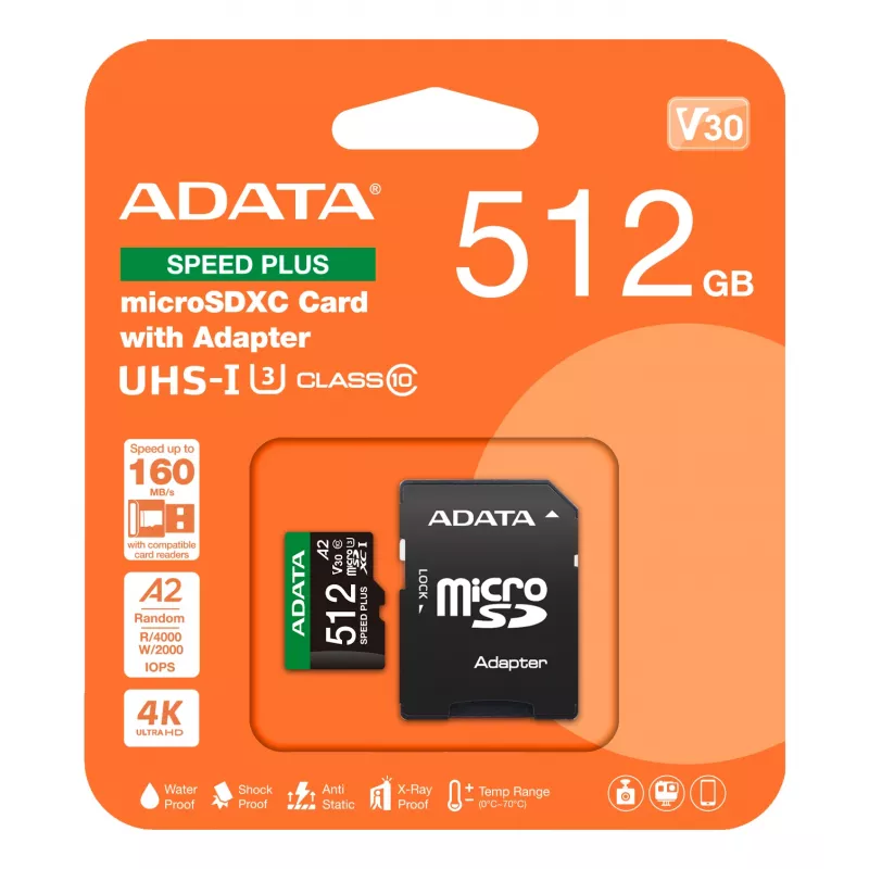 ADATA Speed Plus 512 GB MicroSDXC Classe 10