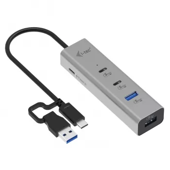 i-tec Metal Universal Charging HUB 2xUSB-C + 2x porta USB-A + Power Delivery 85W