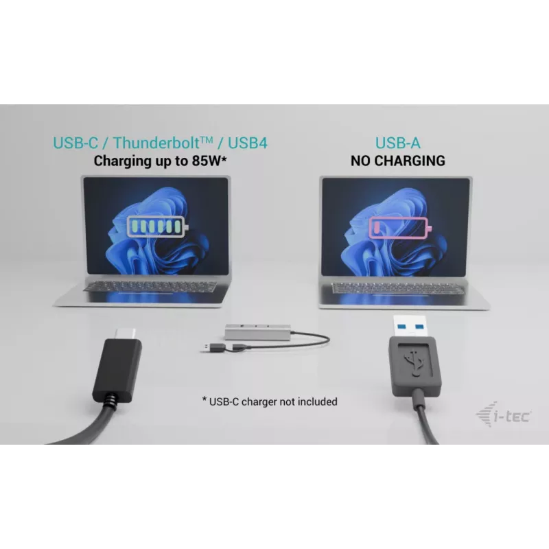 i-tec Metal Universal Charging HUB 2xUSB-C + 2x porta USB-A + Power Delivery 85W