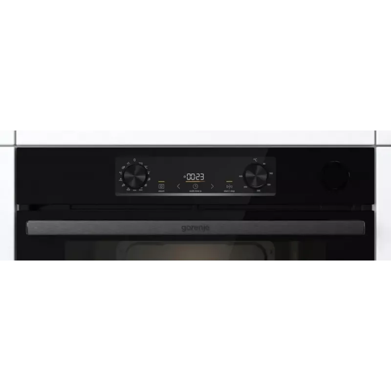 Forno elétrico de encastrar Gorenje BSA6737E15BG — 77 l, preto, temporizador digital, convecção, grelhador, função pizza