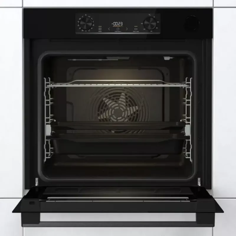 Forno elétrico de encastrar Gorenje BSA6737E15BG — 77 l, preto, temporizador digital, convecção, grelhador, função pizza