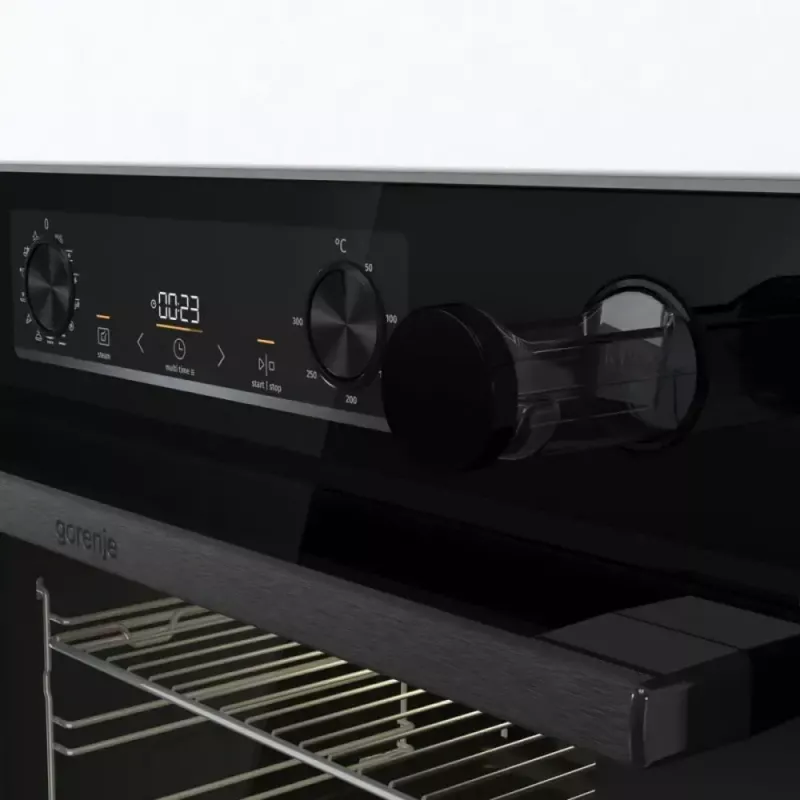 Forno elétrico de encastrar Gorenje BSA6737E15BG — 77 l, preto, temporizador digital, convecção, grelhador, função pizza