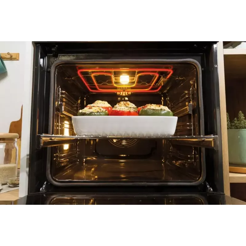 Forno elétrico de encastrar Gorenje BSA6737E15BG — 77 l, preto, temporizador digital, convecção, grelhador, função pizza