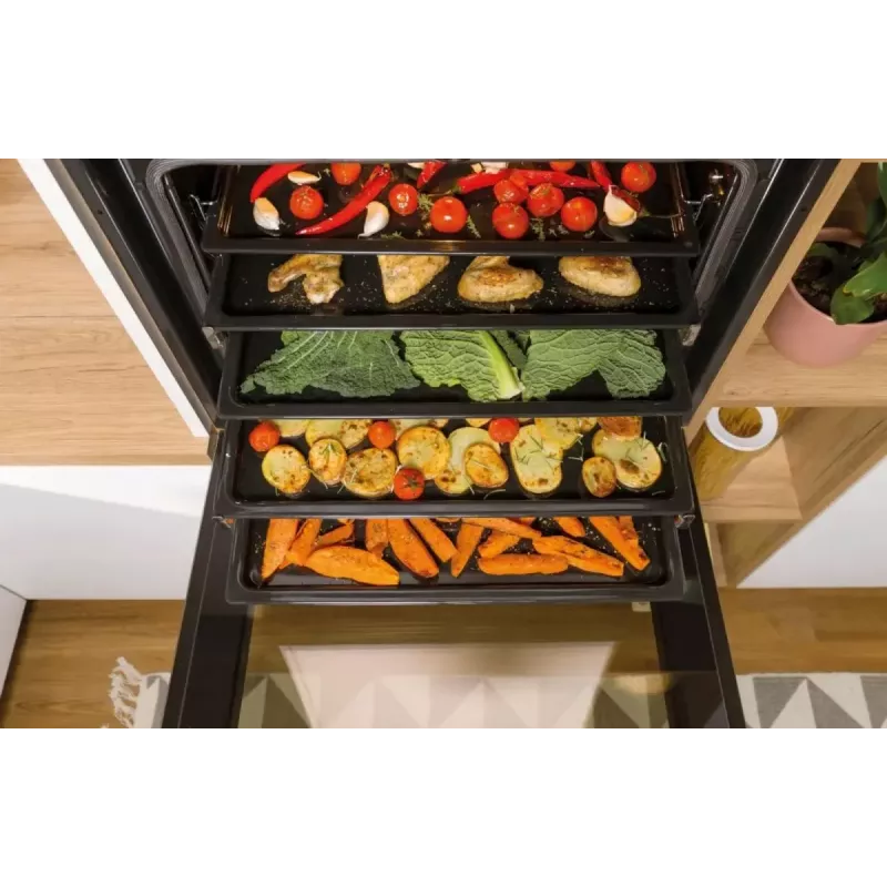 Forno elétrico de encastrar Gorenje BSA6737E15BG — 77 l, preto, temporizador digital, convecção, grelhador, função pizza