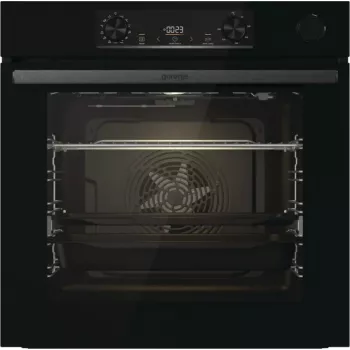 Forno elétrico de encastrar Gorenje BSA6737E15BG — 77 l, preto, temporizador digital, convecção, grelhador, função pizza