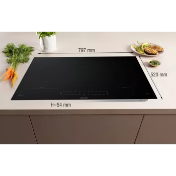 Placa de indução Gorenje GI8432BSCWF, Preto, encastrar, 60 cm, placa de indução por zonas, vitrocerâmica, 4 zona(s)