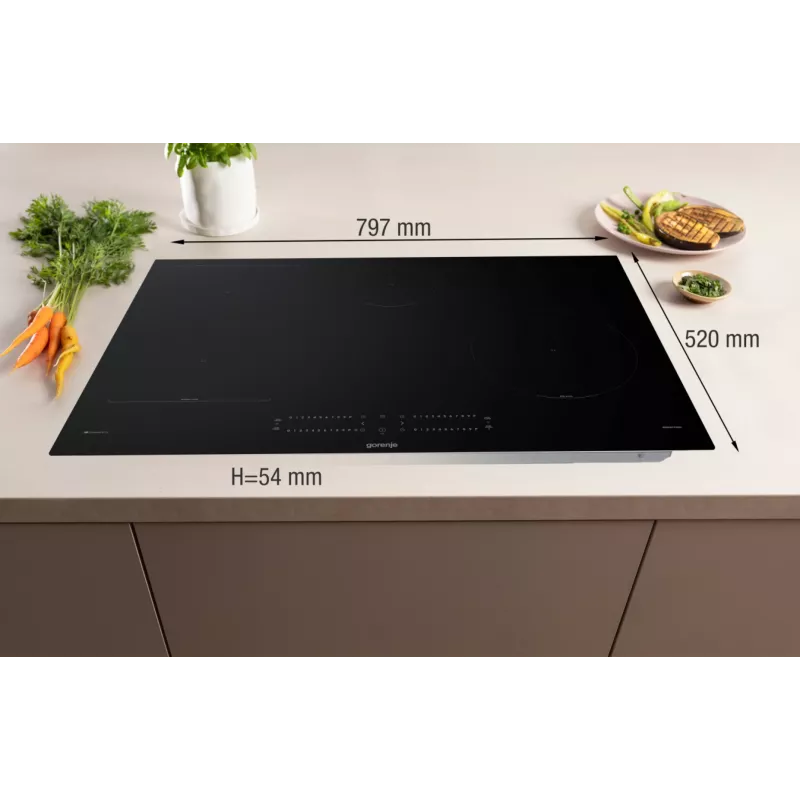 Placa de indução Gorenje GI8432BSCWF, Preto, encastrar, 60 cm, placa de indução por zonas, vitrocerâmica, 4 zona(s)